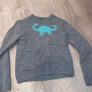 Atlas Grey Dinosaur Sweater